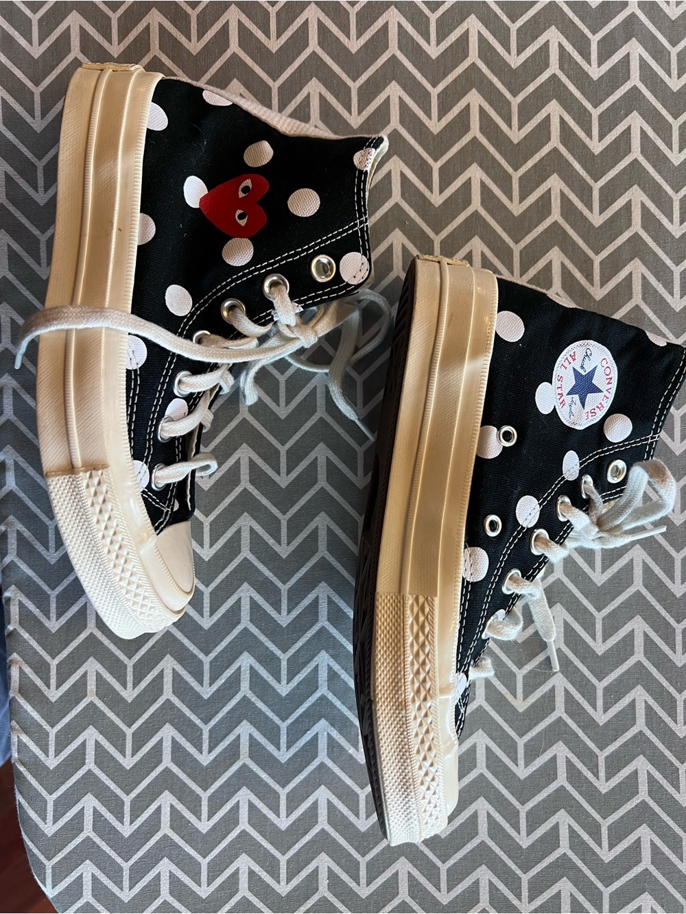 Comme de Garçon x Converse Black Polka Dot High-Top Sneakers